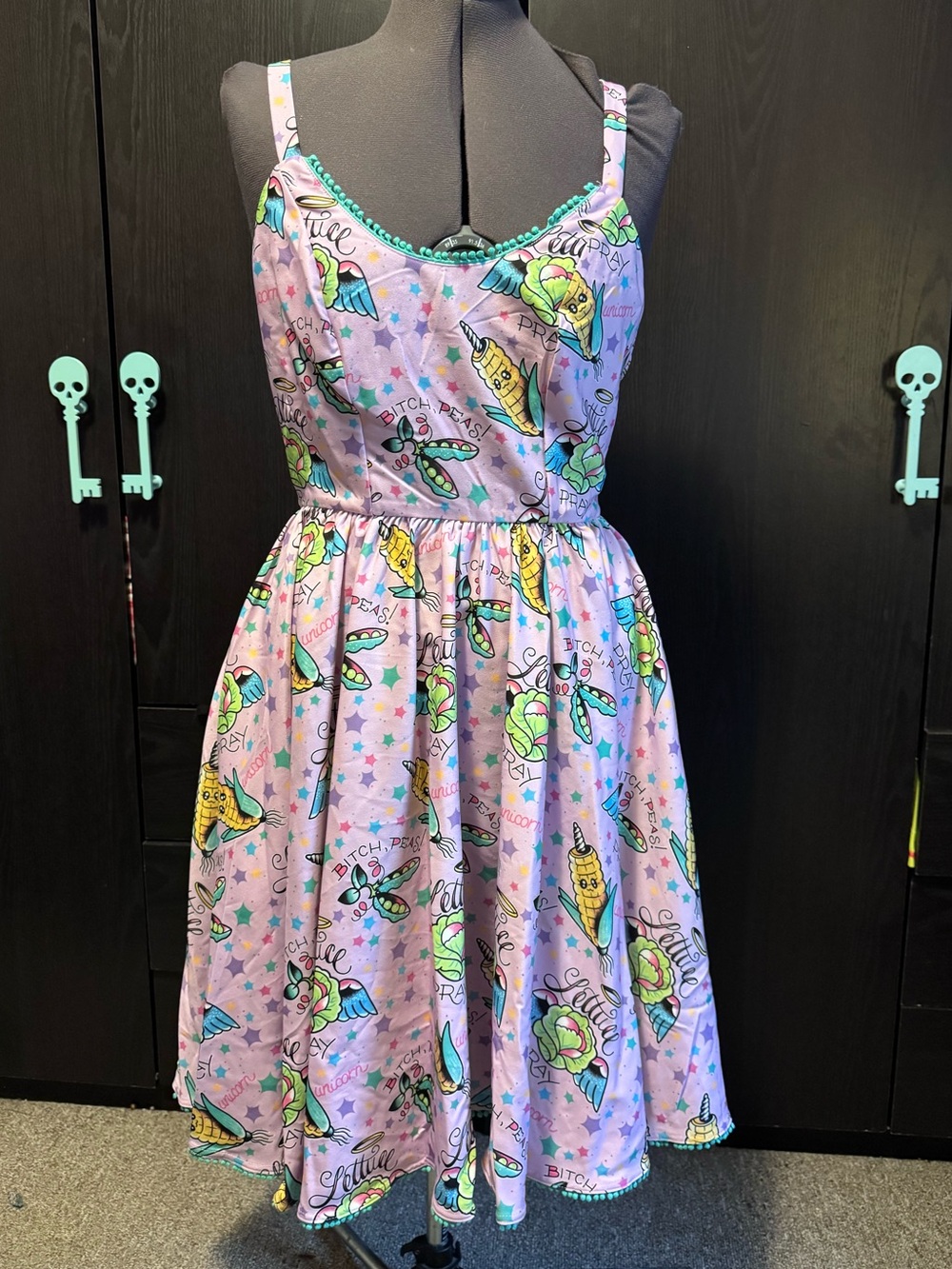 Sourpuss Pun With Foods Novelty Print Swing Dress